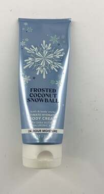Bath and Body Works Frosted Coconut Snowball Body Cream 8 oz Hydration 85% Full